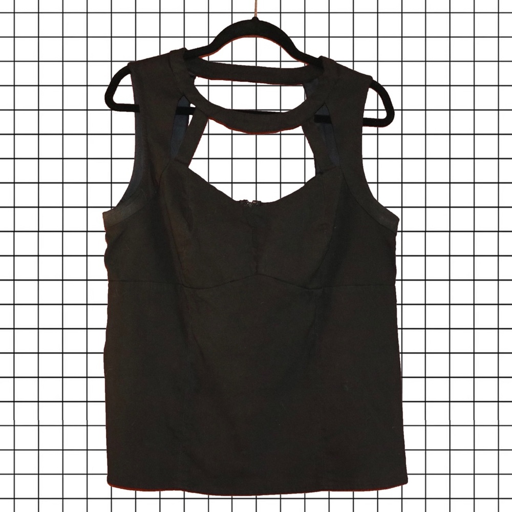 Torrid retro black caged top